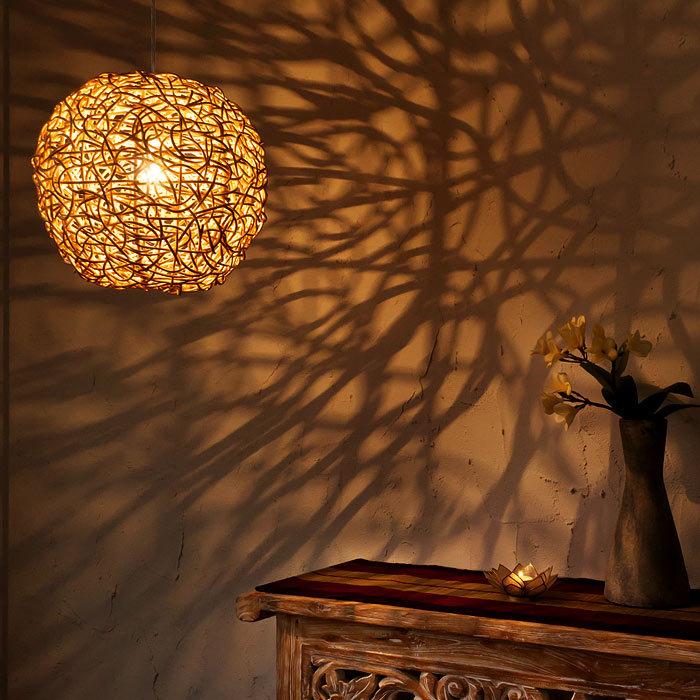 ペンダントランプ ラタン LED電球対応 アジアン 照明 ペンダント