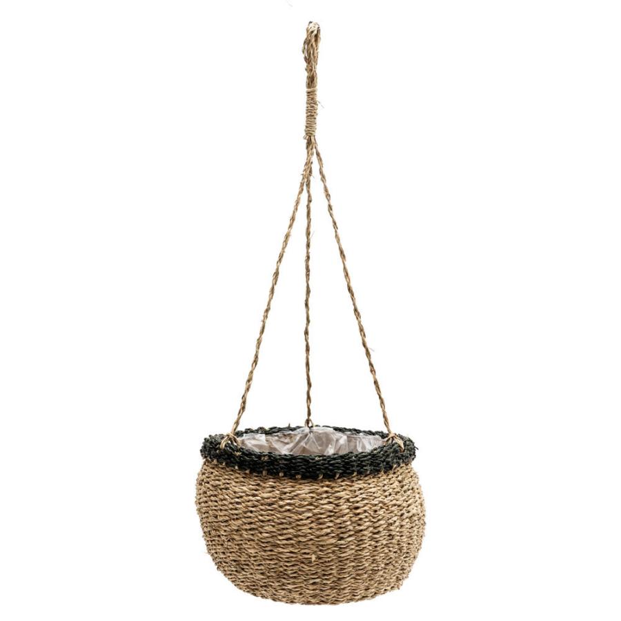 プランターバスケット ハンギング シーグラス製 黒縁×ナチュラル 上口径24cm 51163 |  | 11