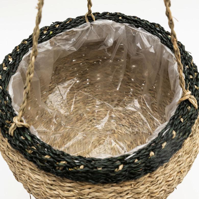 プランターバスケット ハンギング シーグラス製 黒縁×ナチュラル 上口径24cm 51163 |  | 04