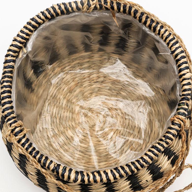 プランターバスケット ハンギング シーグラス製 黒縦ボーダー×ナチュラル 上口径20cm 51164 |  | 04