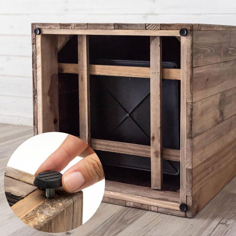 プランターカバー ウッドプランターボックス ウッドプランターカバー スクエア型 Lサイズ インナーポット付き 底穴なし 外寸 43.5×43.5cm 高さ43.5cm a-51 | ブランド登録なし | 17