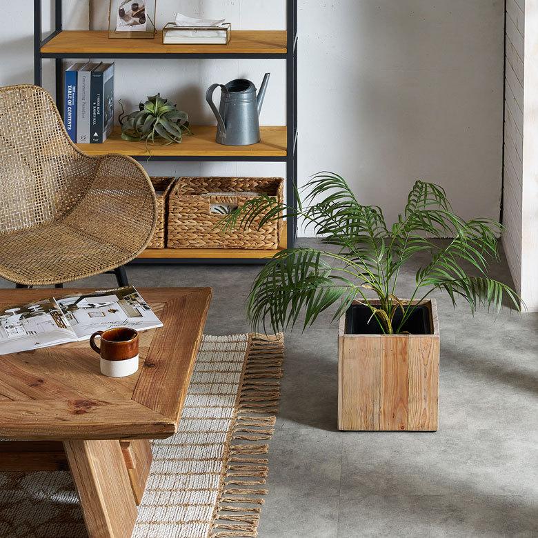 プランターカバー ウッドプランターボックス ウッドプランターカバー スクエア型 Sサイズ 5号用 インナーポット付き 底穴なし 木製 外寸 24.5×24.5cm c-51 | ブランド登録なし | 05