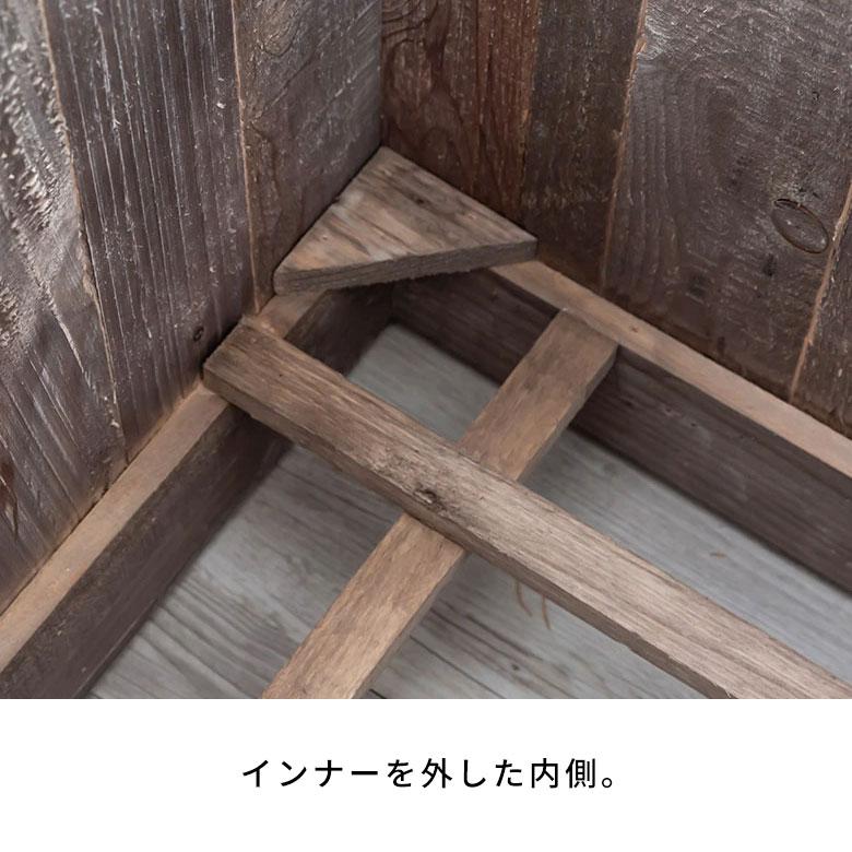 プランター カバー ウッド ボックス スクエア トール Sサイズ 5号用 インナーポット 付き 底穴 なし 高さ 55cm 植木 鉢 おしゃれ 北欧 店舗 アジアン 51170 | ブランド登録なし | 14