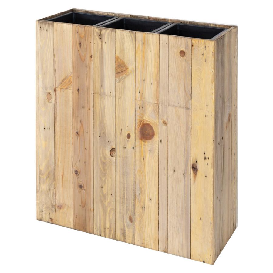 プランターカバー ウッド プランター ボックス 長方形 3分割 トール スクエア型 5号用×3 インナーポット付 底穴なし 木製 51171 |  | 18