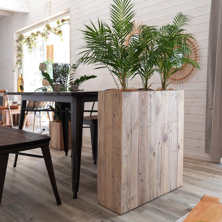 プランターカバー ウッド プランター ボックス 長方形 3分割 トール スクエア型 5号用×3 インナーポット付 底穴なし 木製 51171 |  | 02