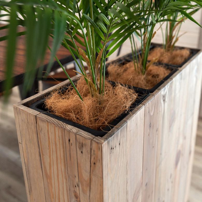 プランターカバー ウッド プランター ボックス 長方形 3分割 トール スクエア型 5号用×3 インナーポット付 底穴なし 木製 51171 |  | 04