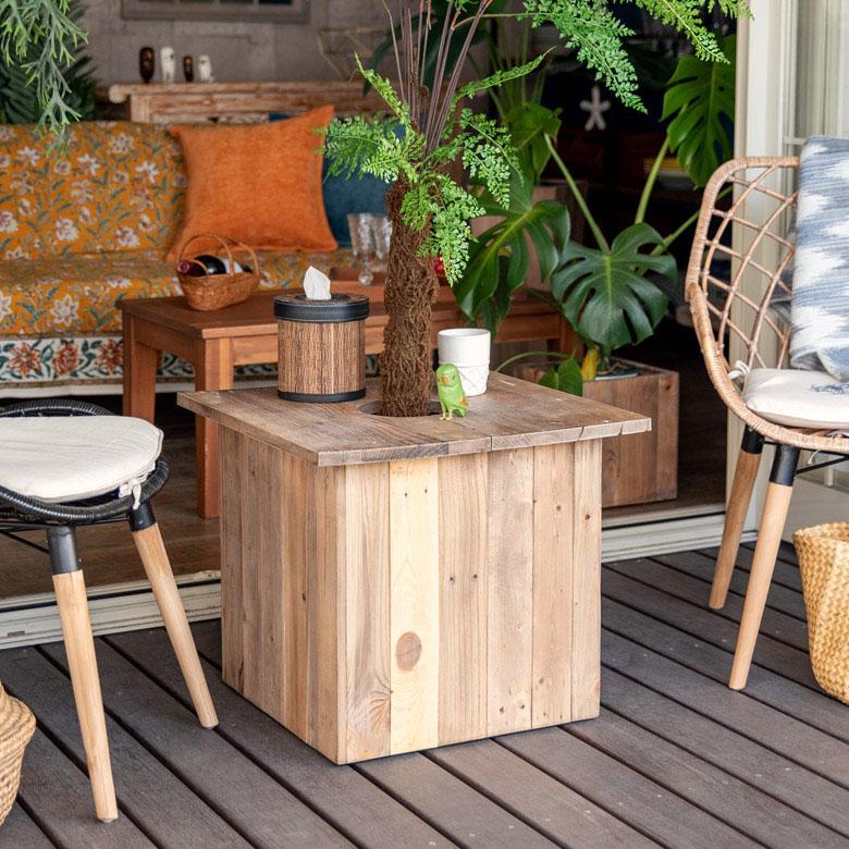 プランター テーブル プレート 正方形 カバー 蓋 ふた 天板 53.5cm L 木 製 ウッド 植木 鉢 植え テーブル サイド おしゃれ 北欧 家具 インテリア アジアン a-5 | ブランド登録なし | 17