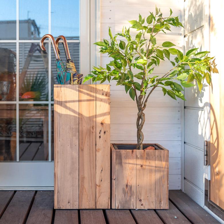 傘立て スリム角型 古木風仕上げ 木製 幅24.5cm Botanique ボタニーク アンティーク風 店舗用 業務用 北欧 ナチュラル おしゃれ アジアン 新生活 q-51 | ブランド登録なし | 19