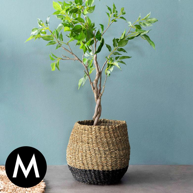 プランターカバー ゴミ箱 バスケット かご シーグラス Mサイズ バイ