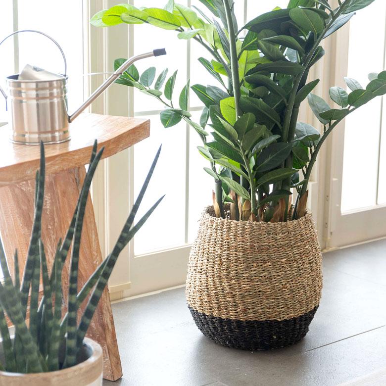 プランターカバー ゴミ箱 バスケット かご シーグラス Mサイズ バイ