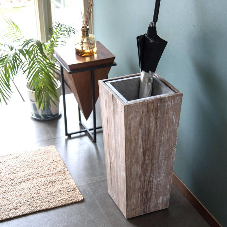 傘立て スリム 角型 古木風仕上げ 木製 ホワイトウォッシュ W 約 24.5cm D 24.5cm H 55cm 51257-wh |  | 17