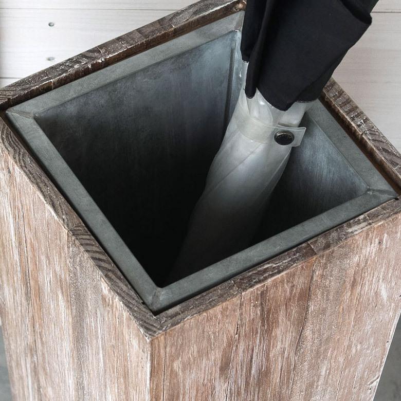傘立て スリム 角型 古木風仕上げ 木製 ホワイトウォッシュ W 約 24.5cm D 24.5cm H 55cm 51257-wh |  | 03