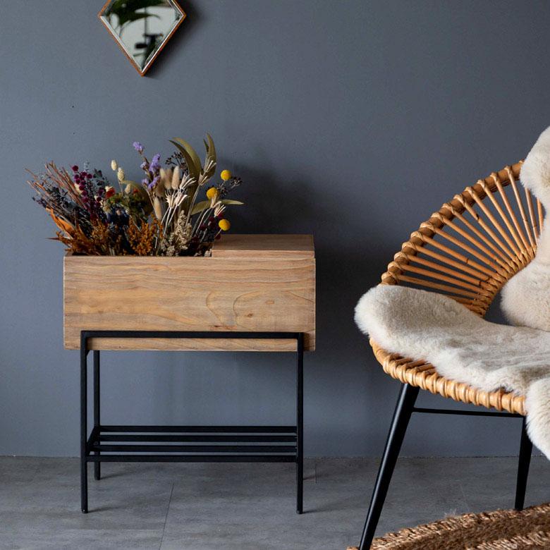 プランター スタンド 脚付き シェルフ アイアン 木 製 ウッド 幅 50.4cm ラック カバー サイド テーブル 大型 おしゃれ 北欧 家具 インテリア アジアン d-51 | ブランド登録なし | 15