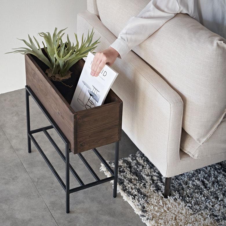 プランター スタンド 脚付き シェルフ アイアン 木 製 ウッド 幅 50.4cm ラック カバー サイド テーブル 大型 おしゃれ 北欧 家具 インテリア アジアン d-51 | ブランド登録なし | 03