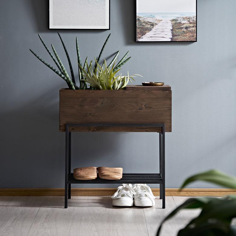 プランター スタンド 脚付き シェルフ アイアン 木 製 ウッド 幅 50.4cm ラック カバー サイド テーブル 大型 おしゃれ 北欧 家具 インテリア アジアン d-51 | ブランド登録なし | 06