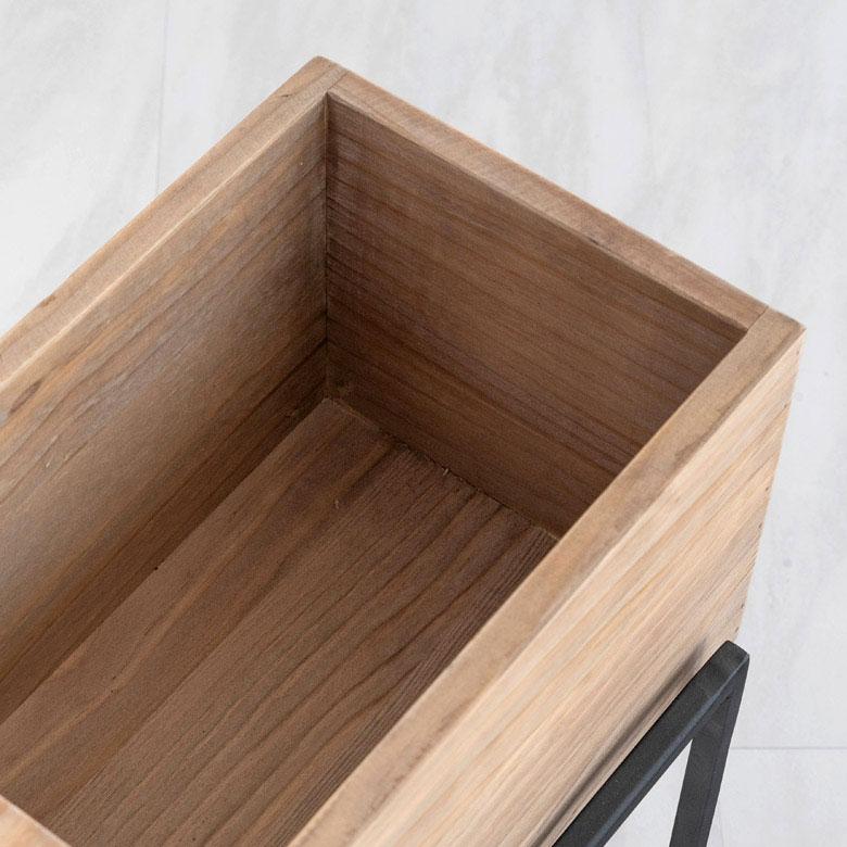 プランター スタンド 脚付き シェルフ アイアン 木 製 ウッド 幅 50.4cm ラック カバー サイド テーブル 大型 おしゃれ 北欧 家具 インテリア アジアン d-51 | ブランド登録なし | 09