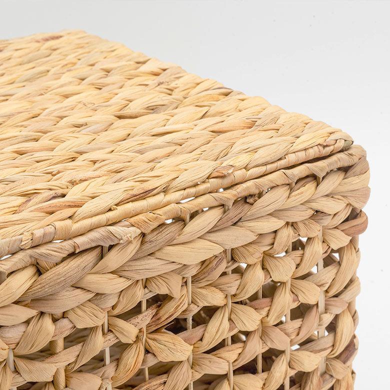 かご バスケット ウォーターヒヤシンス Lサイズ ふた付き 蓋付き 約 W 43cm D 35cm H 23cm 51279 |  | 05