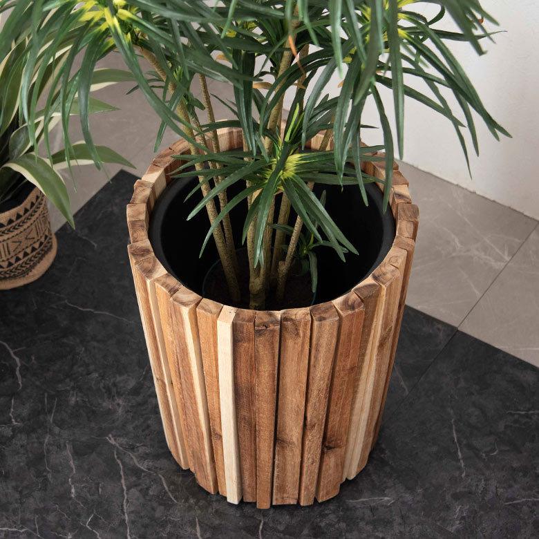 プランターカバー ウッドプランター ボックス カバー Mサイズ 7号鉢 W 36cm D 36cm H 40cm 天然木 木製 観葉植物 51284の画像