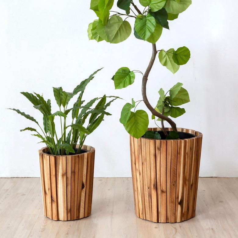 プランターカバー ウッドプランター ボックス カバー Mサイズ 7号鉢 W 36cm D 36cm H 40cm 天然木 木製 観葉植物 51284の画像