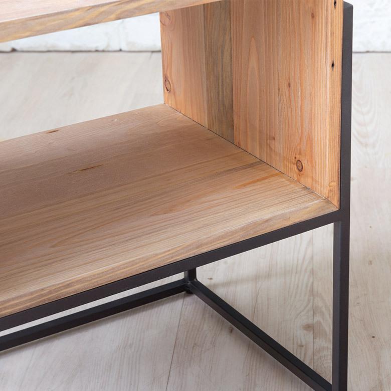 サイドテーブル ナイト テーブル ラック 木製 ウッド アイアン