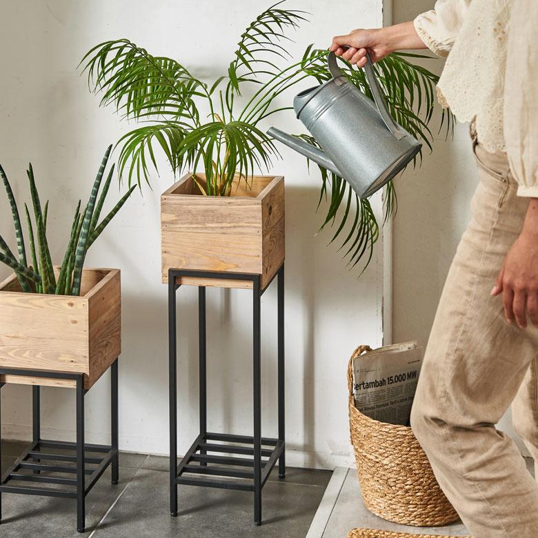 プランター スタンド カバー ラック 脚付き 木製 パイン材 トール 正方形 5号鉢対応 ボタニーク シェルフ フラワー 室内 おしゃれ 北欧 アジアン 家具 51328 |  | 03