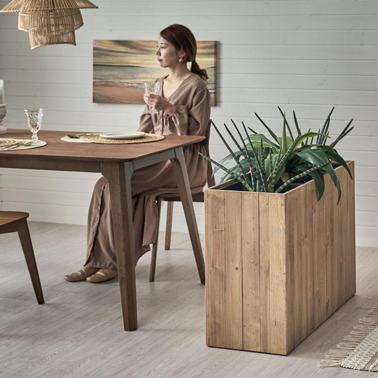 プランター カバー ウッド ボックス スクエア トール Mサイズ 7号用 トリプル ワイド 幅広 インナーポット付き 高さ 65cm 植木 鉢 おしゃれ 北欧 アジアン 51338 | ブランド登録なし | 02
