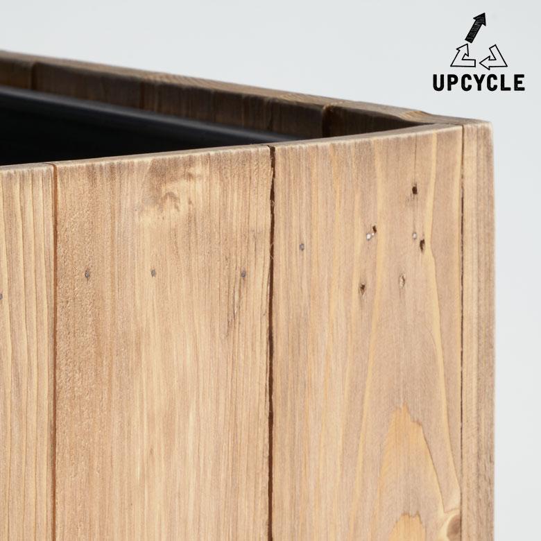 プランター カバー ウッド ボックス スクエア トール Mサイズ 7号用 トリプル ワイド 幅広 インナーポット付き 高さ 65cm 植木 鉢 おしゃれ 北欧 アジアン 51338 | ブランド登録なし | 03