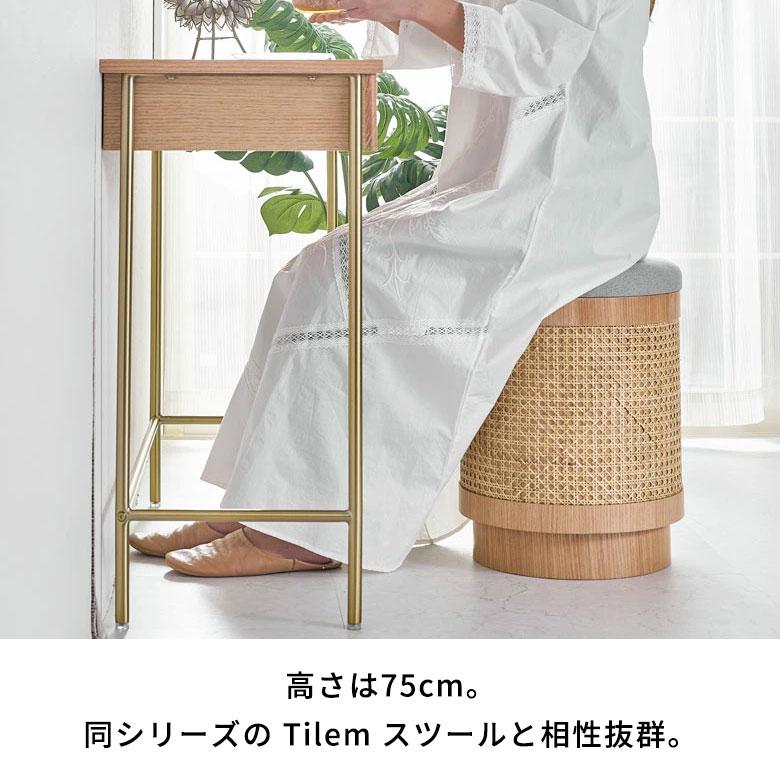デスク テーブル 机 引き出し ラタン 籐 ウッド 木 90cm幅 ナチュラル コンソール パソコン ドレッサー ネイル 収納 付き おしゃれ 北欧  家具 アジアン 61733 | ブランド登録なし | 10