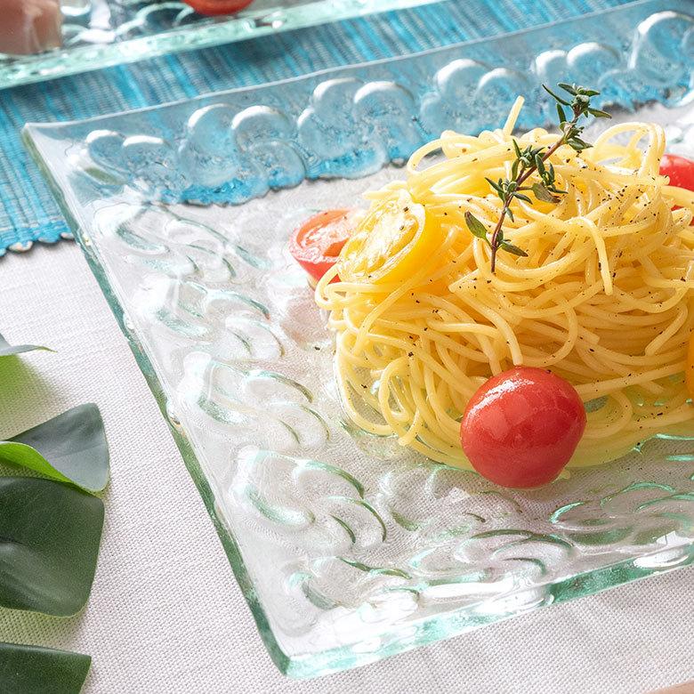 ガラス プレート スクエア Lサイズ 食器 皿 大皿 四角 角皿 前菜