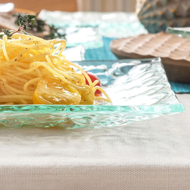 ガラス プレート スクエア Lサイズ 食器 皿 大皿 四角 角皿 前菜
