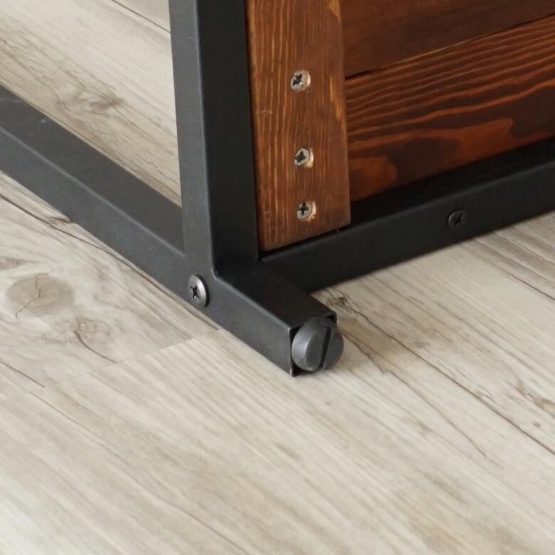 ハンガーラック 木製 ポールハンガー ブラックアイアンフレーム家具