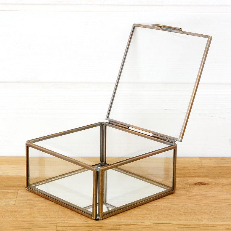 ガラス 真鍮 鏡付き収納 ケース Sサイズ 63120 |  | 02