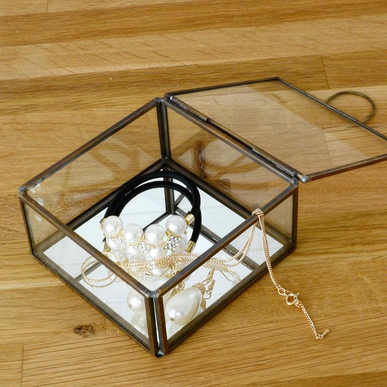 ガラス 真鍮 鏡付き収納 ケース Sサイズ 63120 |  | 06