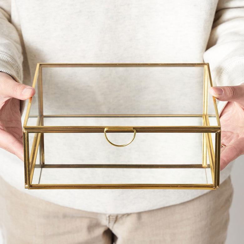 ガラス ケース ジュエリー ボックス ふた付き 小物 入れ 卓上 真鍮 ゴールド アクセサリー 収納 コレクション アンティーク おしゃれ 北欧 アジアン 雑貨 63170 | ブランド登録なし | 10