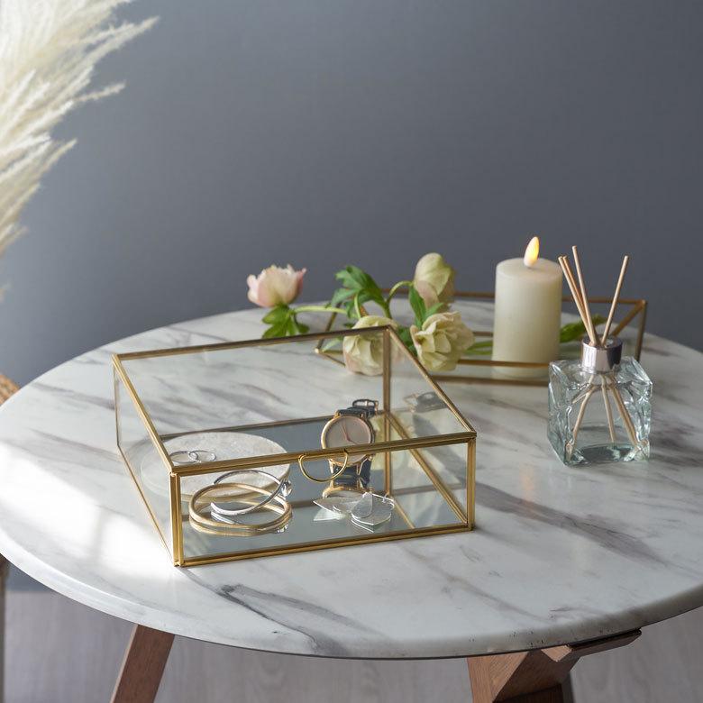 ガラス ケース ジュエリー ボックス ふた付き 小物 入れ 卓上 真鍮 ゴールド アクセサリー 収納 コレクション アンティーク おしゃれ 北欧 アジアン 雑貨 63170 | ブランド登録なし | 11