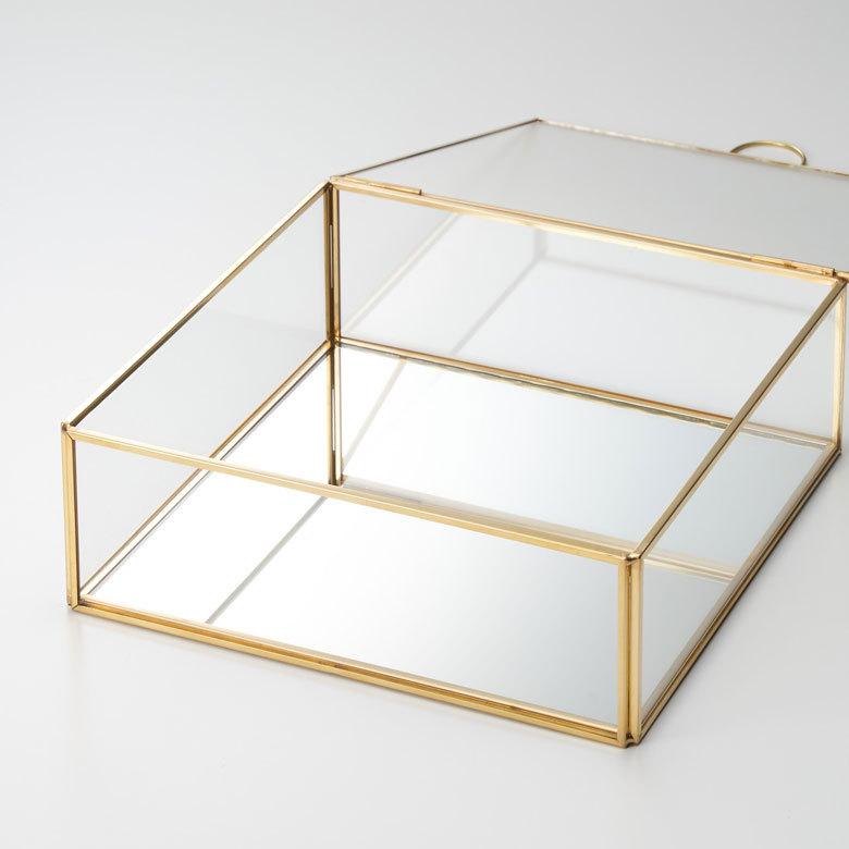 ガラス ケース ジュエリー ボックス ふた付き 小物 入れ 卓上 真鍮 ゴールド アクセサリー 収納 コレクション アンティーク おしゃれ 北欧 アジアン 雑貨 63170 | ブランド登録なし | 16