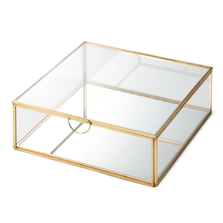 ガラス ケース ジュエリー ボックス ふた付き 小物 入れ 卓上 真鍮 ゴールド アクセサリー 収納 コレクション アンティーク おしゃれ 北欧 アジアン 雑貨 63170 | ブランド登録なし | 20