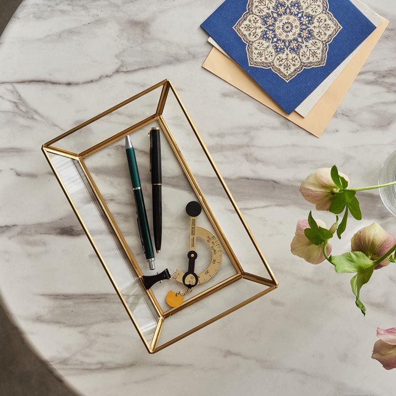 キャッシュ トレー ケース トレイ つり銭 ガラス 真鍮 ゴールド アクセサリー コイン マネー ディスプレイ アンティーク おしゃれ 北欧 アジアン 雑貨 63190 | ブランド登録なし | 05