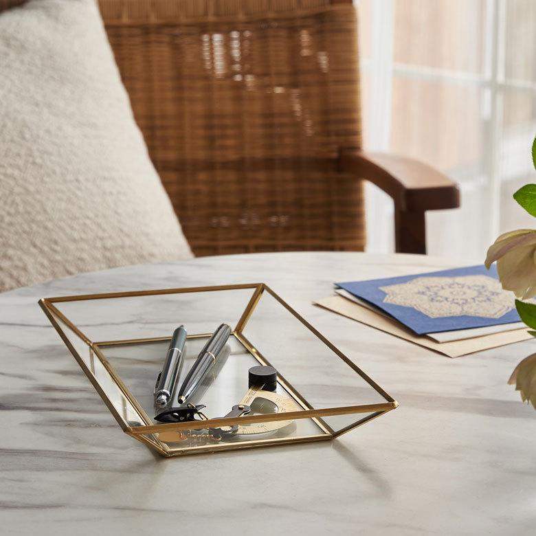 キャッシュ トレー ケース トレイ つり銭 ガラス 真鍮 ゴールド アクセサリー コイン マネー ディスプレイ アンティーク おしゃれ 北欧 アジアン 雑貨 63190 | ブランド登録なし | 09