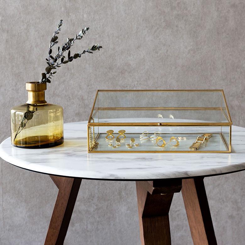 ガラス 真鍮 ジュエリーボックス 63210 : アジア工房 - 通販 - Yahoo