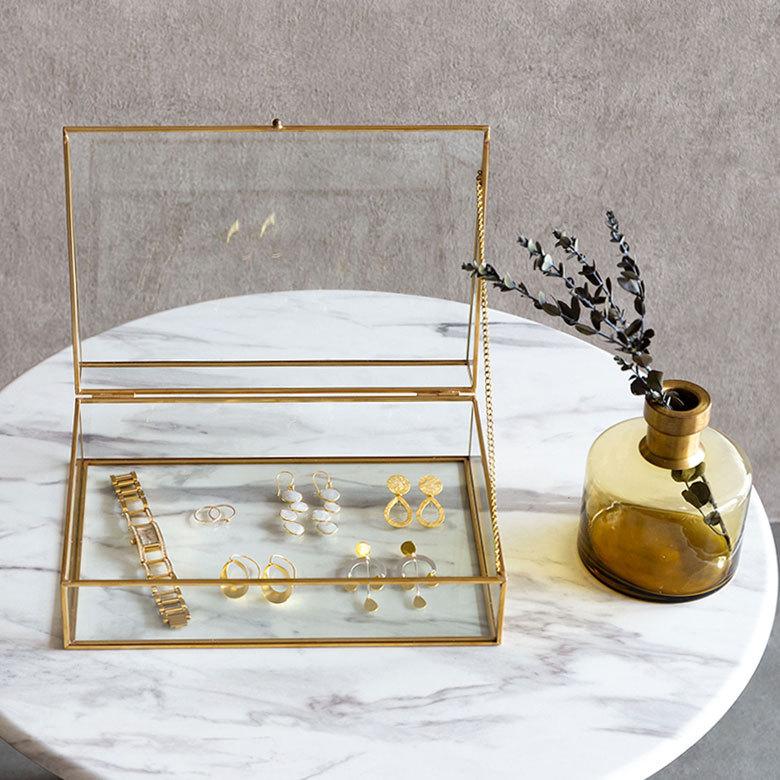 ガラス 真鍮 ジュエリーボックス 63210 : アジア工房 - 通販 - Yahoo