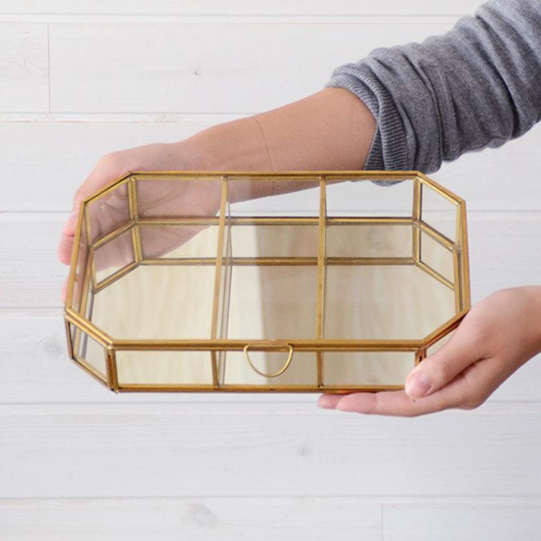 ガラス 真鍮 フタ付きジュエリーケース 63220 |  | 02