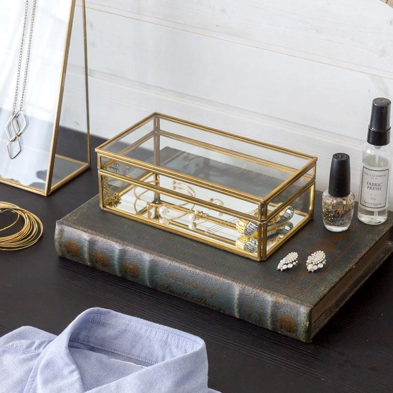 ガラス 真鍮 ストッパー付き収納 ケース 63240 |  | 03