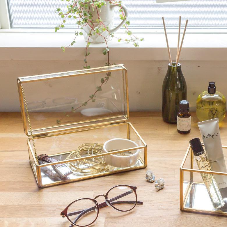 ガラス 真鍮 ストッパー付き収納 ケース 63240 |  | 09