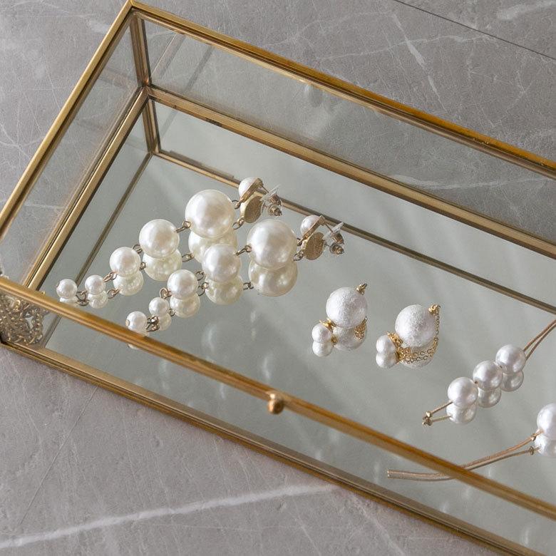 ガラス 真鍮 ジュエリーボックス 6328 : アジア工房 - 通販 - Yahoo