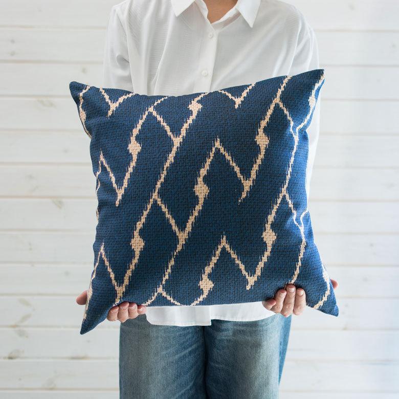 メール便対応 クッションカバー 幾何柄 プリント ブルー 約45×45cm 正方形 6654 |  | 15