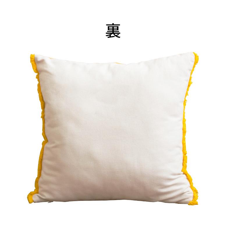 メール便対応 フリンジ付き リネンキャンバス クッションカバー 45×45cm イエロー 66557 |  | 11