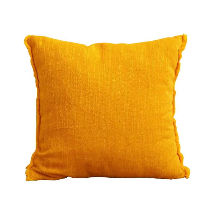 メール便対応 フリンジ付き リネンキャンバス クッションカバー 45×45cm イエロー 66557 |  | 12