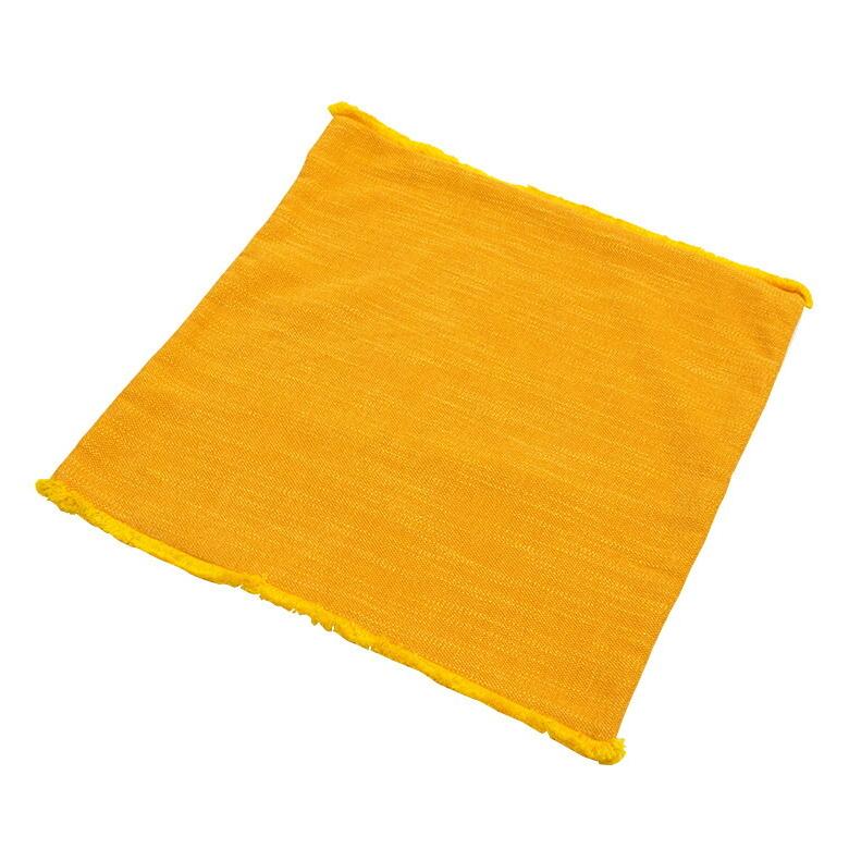 メール便対応 フリンジ付き リネンキャンバス クッションカバー 45×45cm イエロー 66557 |  | 06