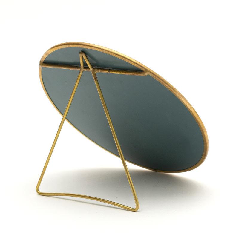 スタンドミラー 丸型 真鍮フレーム 卓上ミラー 鏡 かがみ カガミ ミラー 卓上鏡 アンティーク調 コンパクト 丸型 化粧鏡 66713 | ブランド登録なし | 07